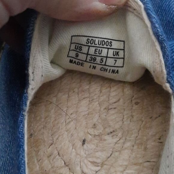 Soludos by Jason Polan Hot Dog Mustard Canvas Espadrille Loafer Size 9 - Picture 10 of 10